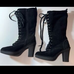 Juicy Couture Black Lace-Up Heeled Boots